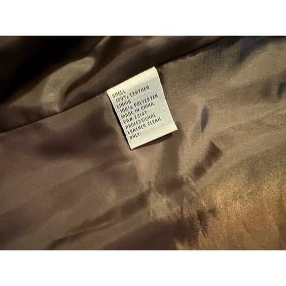 Talbots Vintage Womens Leather Blazer Jacket Lined Chocolate Brown Sz:12 - Picture 3 of 7